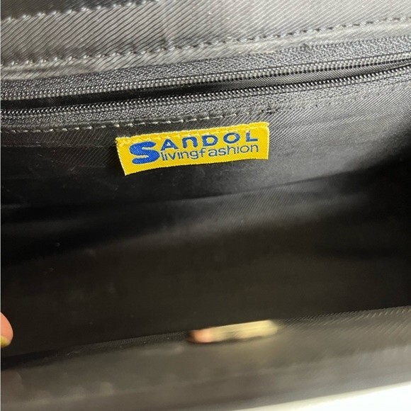 Vintage Sandol Living Fashion Clemson Go Tigers Black Orange Purple Handbag - Picture 6 of 13